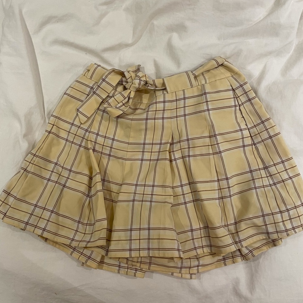 Aritzia Sunday Best plaid Yellow Skirt